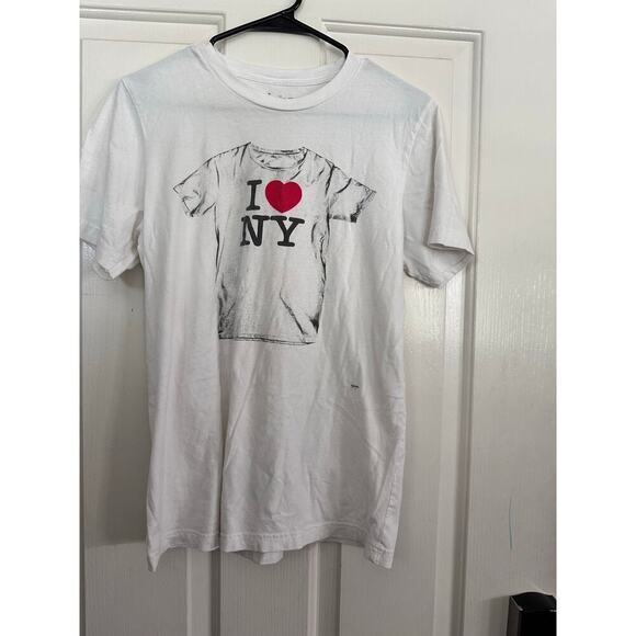 Paste Women's White I Love New York Crew Neck Short Sleeves T-Shirt Size Medium - Picture 3 of 5